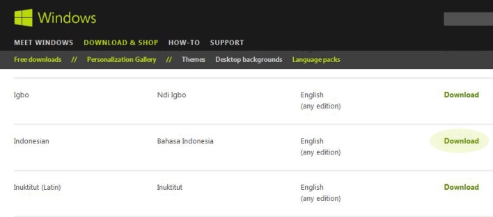 Windows 7 Bahasa Indonesia